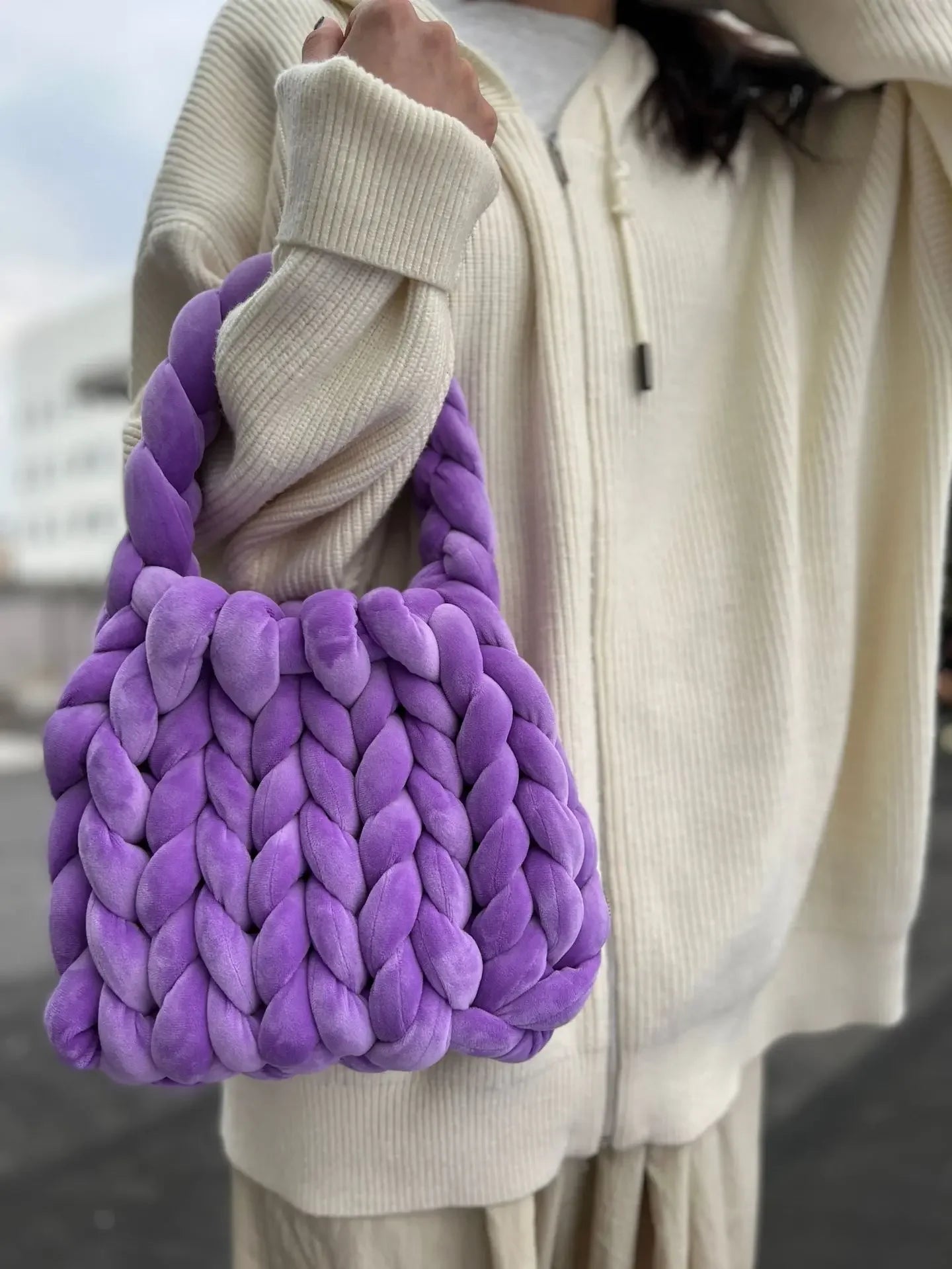 Corduroy Velvet Hobo Bag