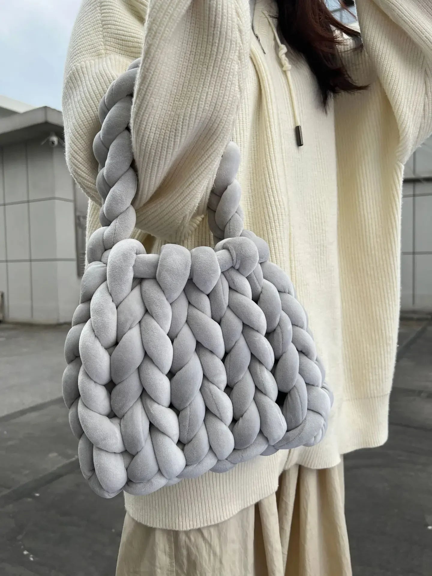 Corduroy Velvet Hobo Bag