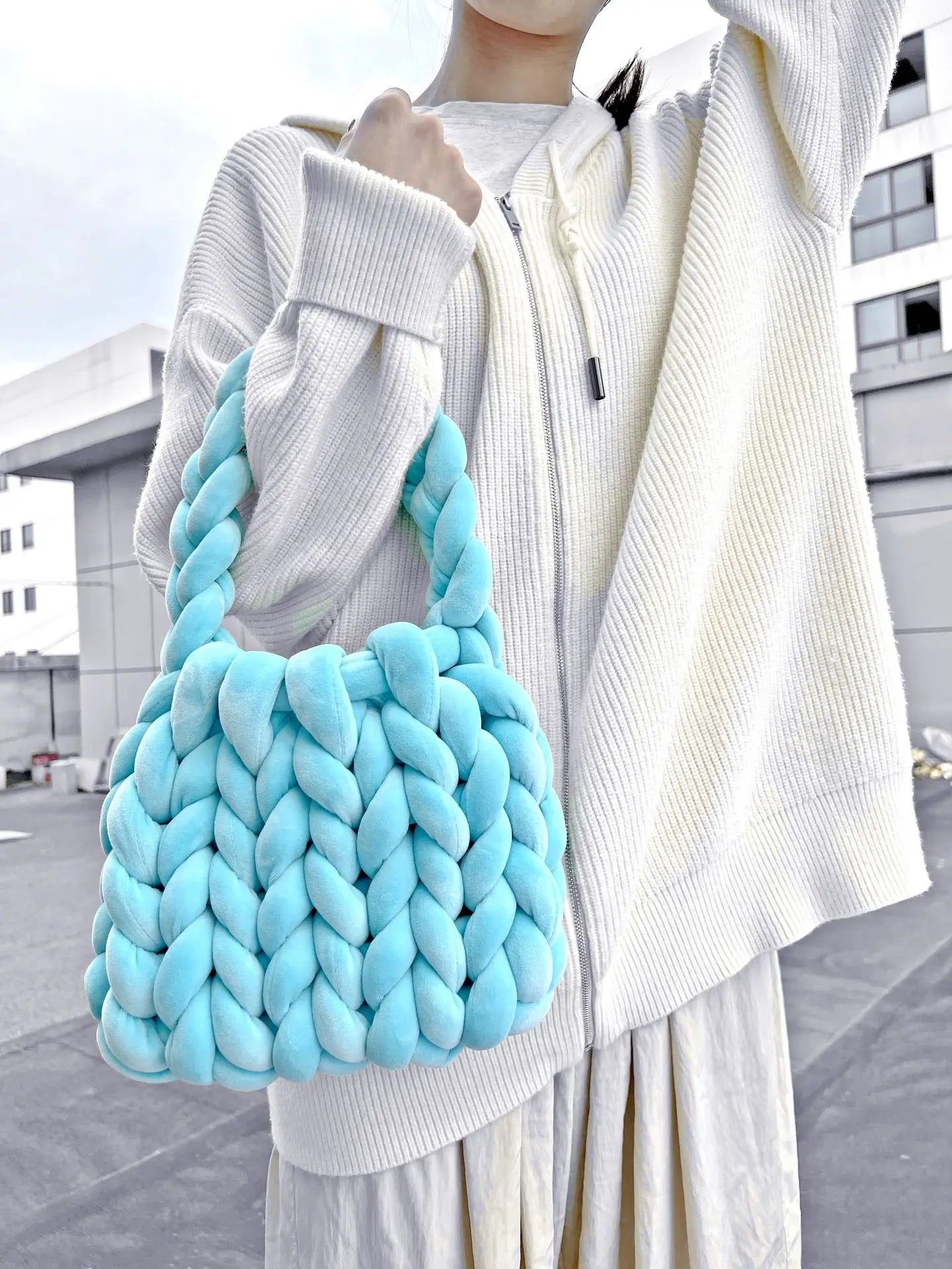 Corduroy Velvet Hobo Bag