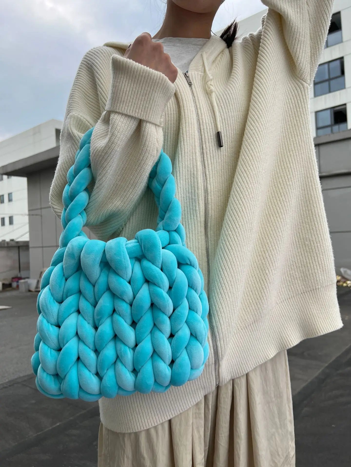 Corduroy Velvet Hobo Bag