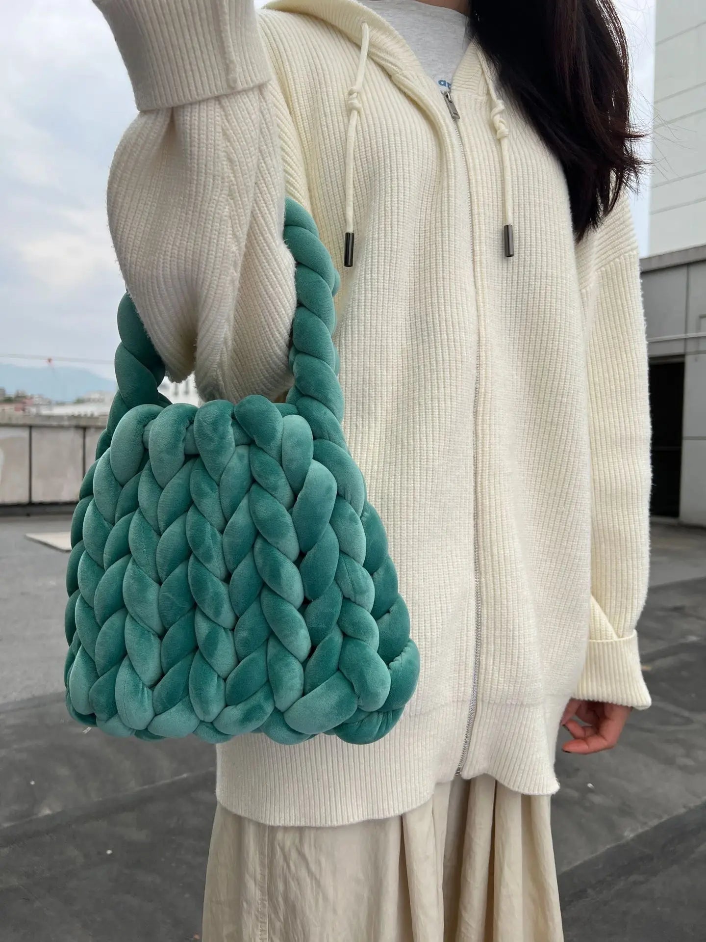Corduroy Velvet Hobo Bag