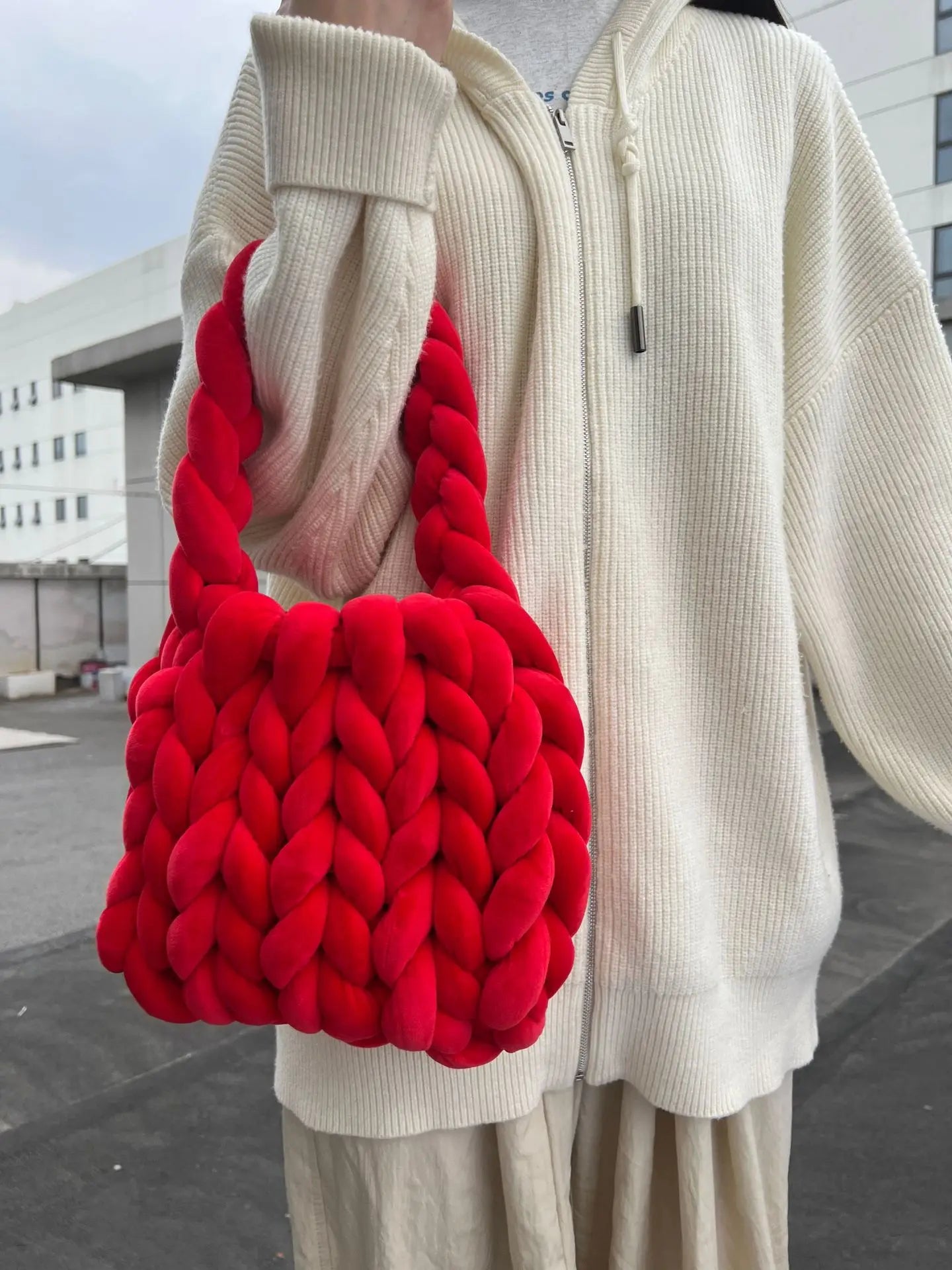 Corduroy Velvet Hobo Bag