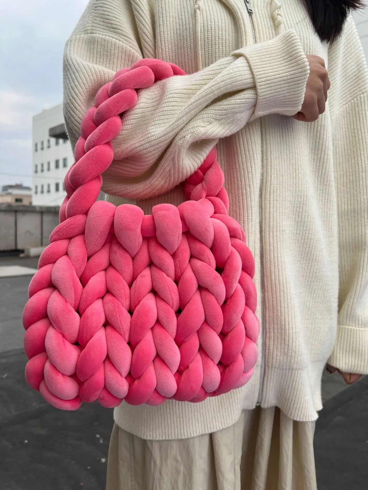 Corduroy Velvet Hobo Bag