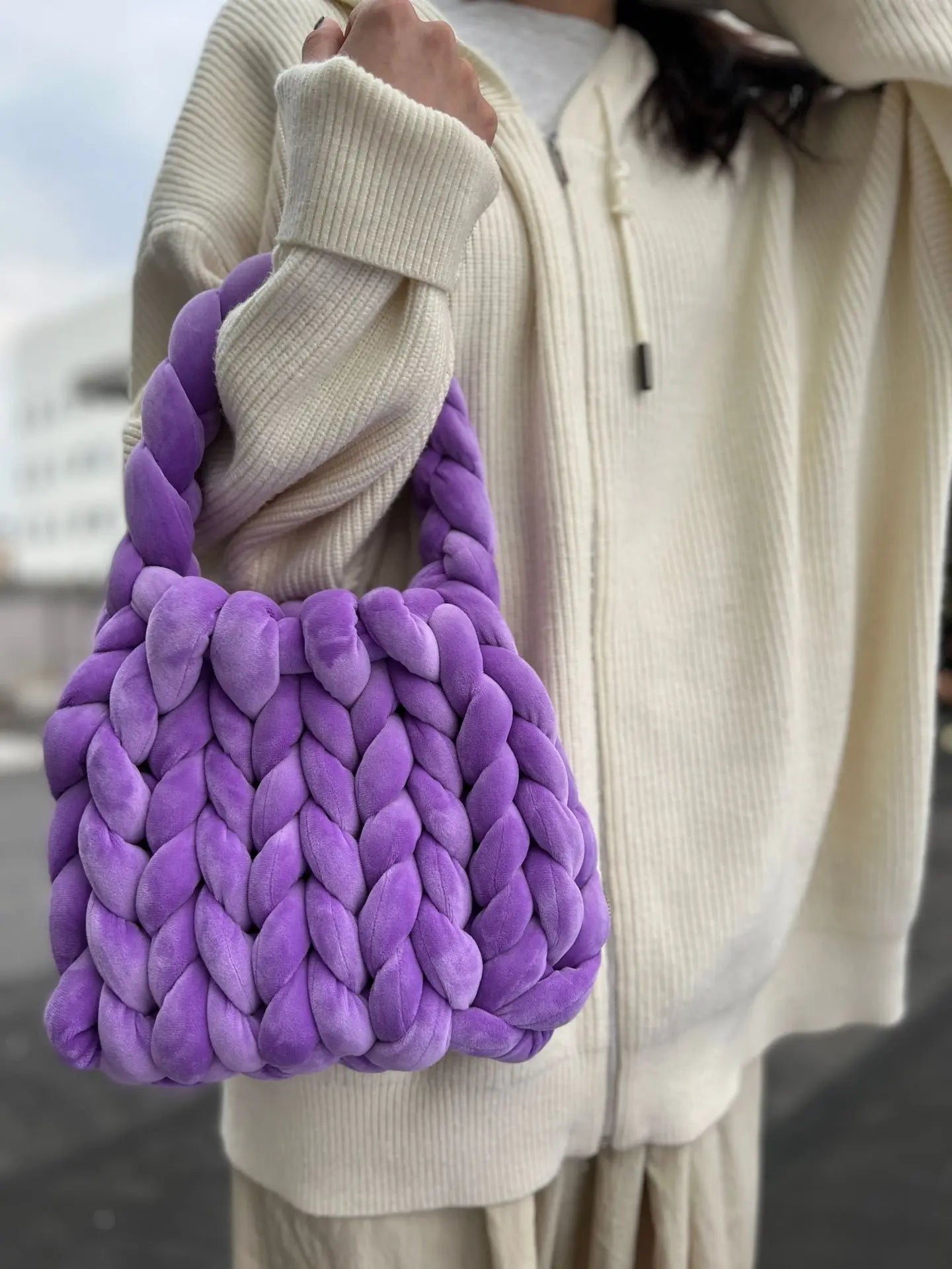 Corduroy Velvet Hobo Bag