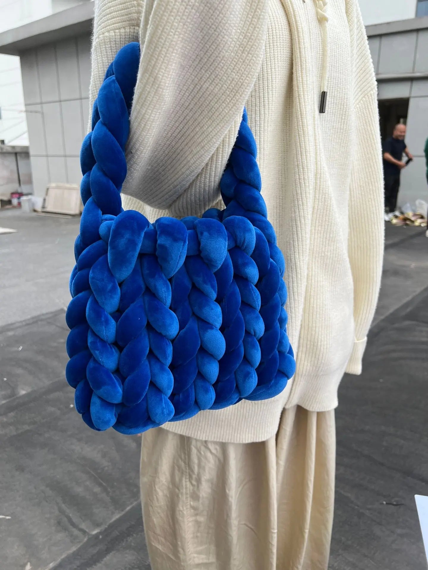 Corduroy Velvet Hobo Bag