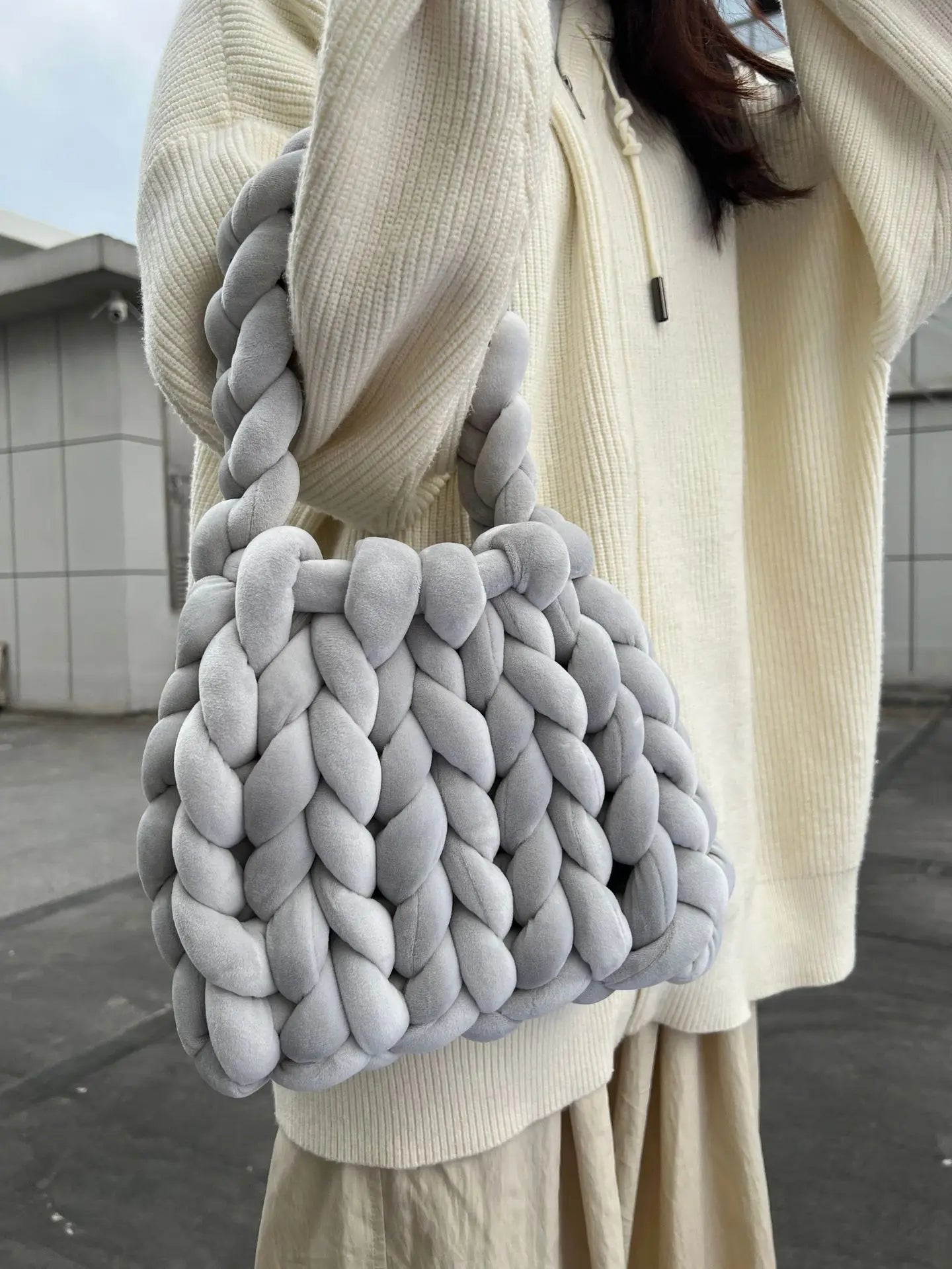 Corduroy Velvet Hobo Bag